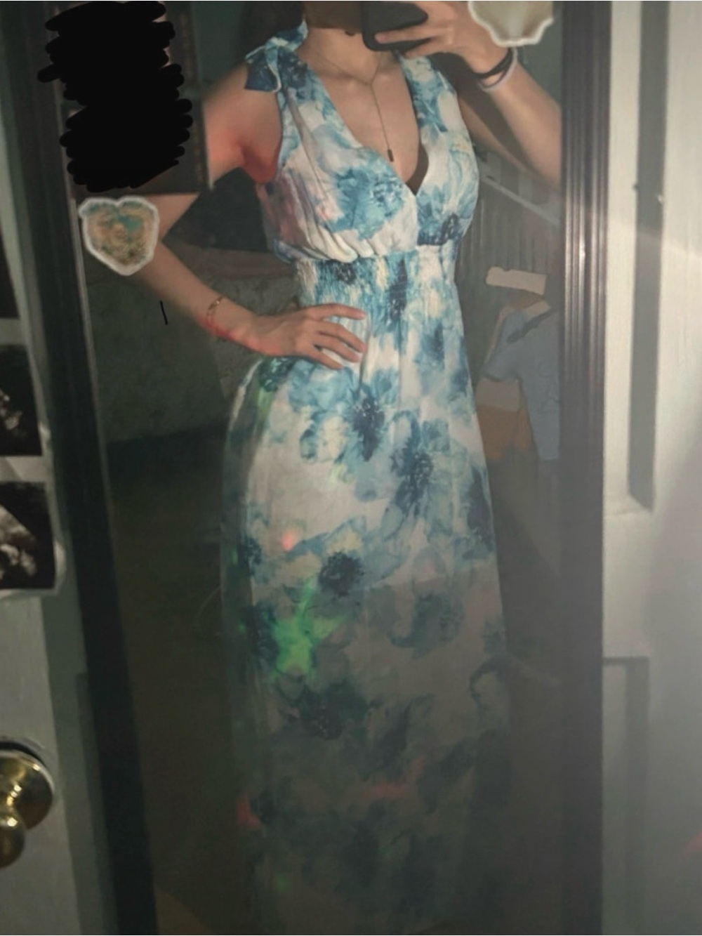 Sweet Storm Blue & White Floral Maxi Dress